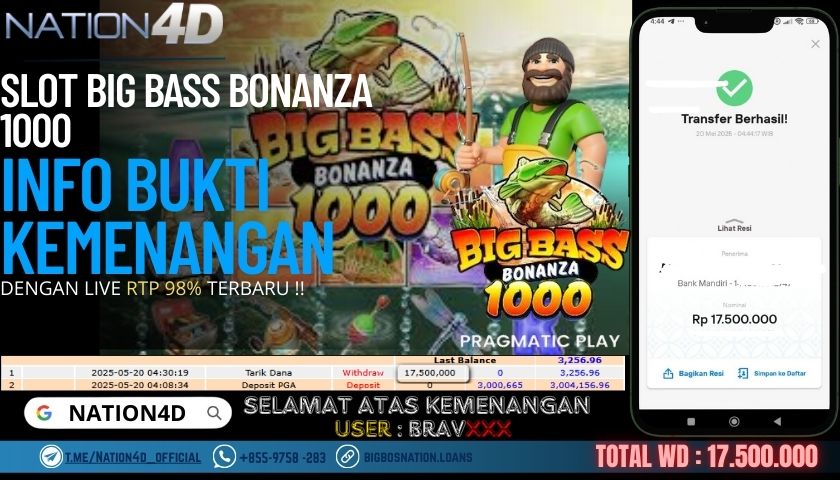 NATION4D –SLOT BIG BASS BONANZA 1000 RP.17,500,000 LUNAS!!