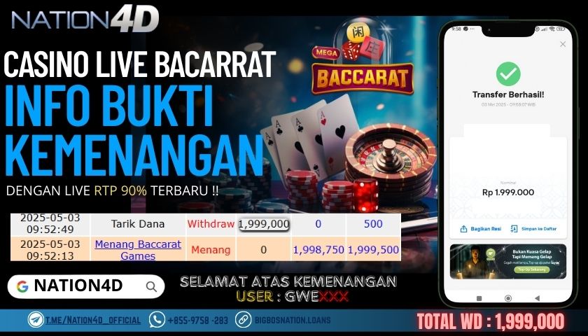 NATION4D – CASINO LIVE BACCARAT Rp.1,999,000,- LUNAS!!