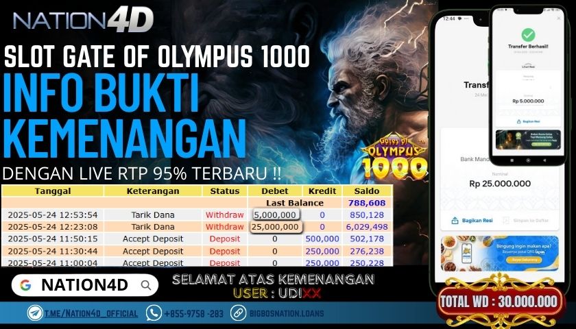 NATION4D -SLOT GATE OF OLYMPUS 1000 RP.30,000,000 LUNAS!!