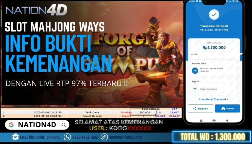 NATION4D -SLOT FORGET OF OLYMPUS RP.1,300,000 LUNAS!!