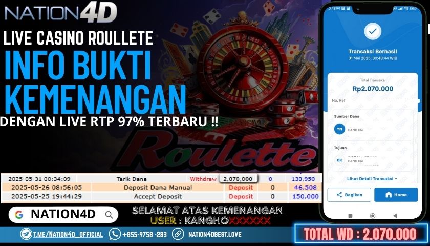 NATION4D -LIVE CASINO ROULLETE RP.2,070,000 LUNAS!!