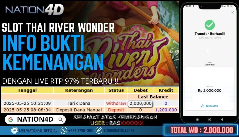 NATION4D -SLOT THAI RIVER WONDERS RP.2,000,000 LUNAS!!