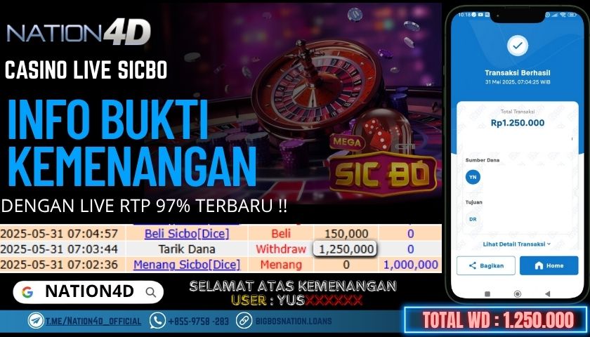 NATION4D -CASINO LIVE SICBO RP.1,250,000 LUNAS!!