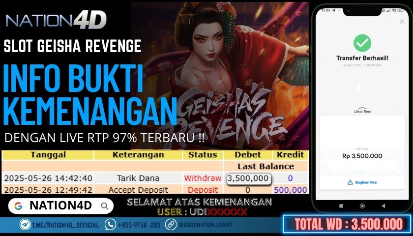 NATION4D -SLOT GEISHA REVENGE RP.3,500,000 LUNAS!!