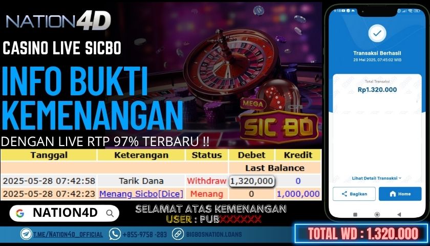 NATION4D -CASINO LIVE SICBO RP.1,320,000 LUNAS!!