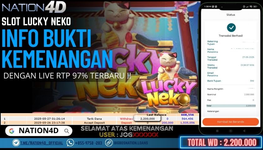 NATION4D -SLOT LUCKY NEKO RP.2,200,000 LUNAS!!
