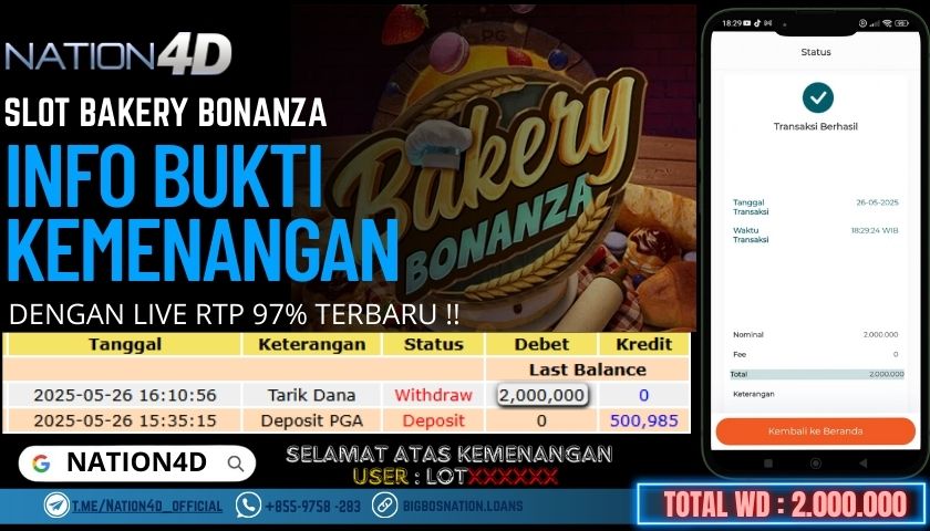 NATION4D -SLOT BAKERY BONANZA RP.2,000,000 LUNAS!!