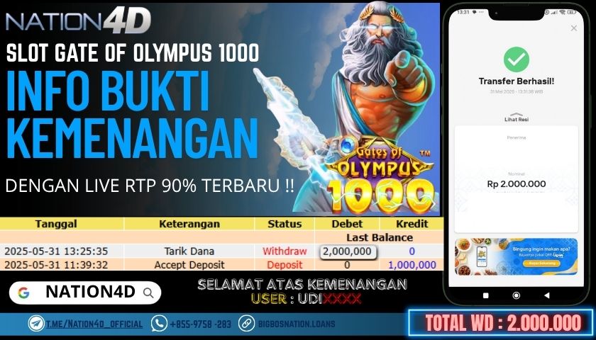 NATION4D -SLOT GATE OF OLYMPUS 1000 MRP.2,000,000 LUNAS!!