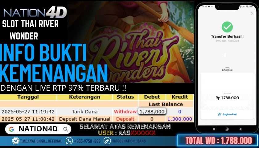 NATION4D -SLOT THAI RIVER WONDER RP.1,788,000 LUNAS!!