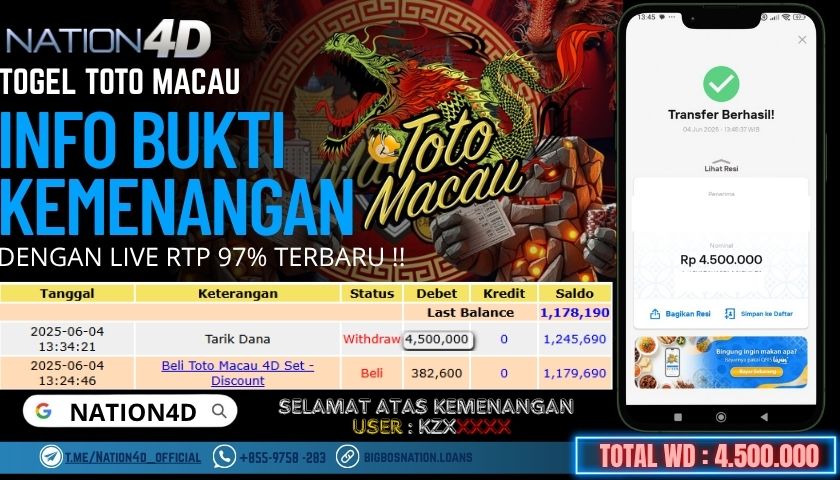 NATION4D -TOGEL TOTO MACAU RP.4,500,000 LUNAS!!