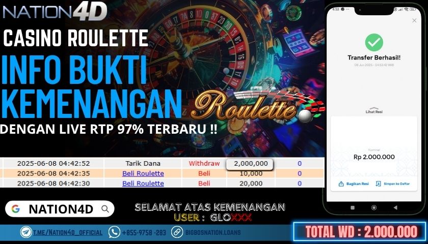 NATION4D -CASINO LIVE ROULETTE RP.2,000,000 LUNAS!!