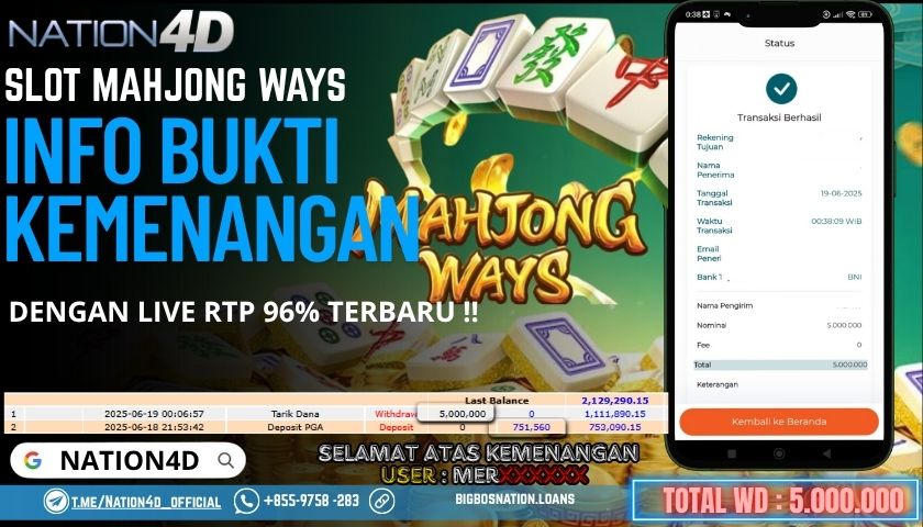 NATION4D -SLOT MAHJONG WAYS RP.5,000,000 LUNAS!!