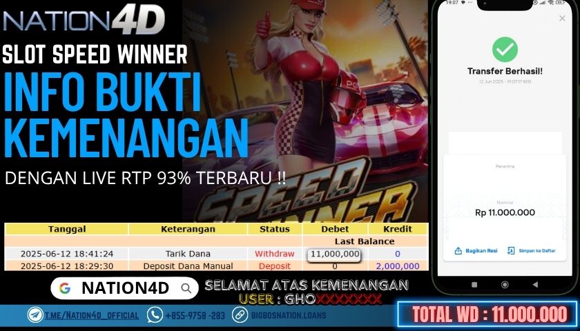 NATION4D -SLOT SPEED WINNER RP.11,000,000 LUNAS!!