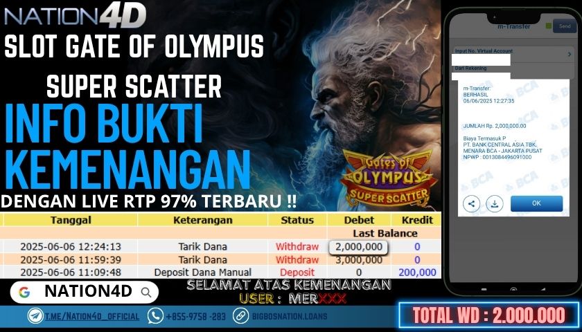 NATION4D -SLOT GATE OF OLYMPUS SUPER SCATTER RP.2,000,000 LUNAS!!
