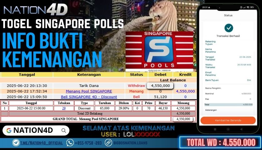 NATION4D -TOGEL SINGAPORE POOLS RP.4,550,000 LUNAS!!