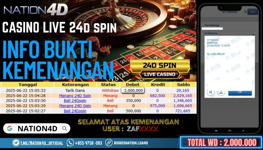 NATION4D -CASINO LIVE 24D SPIN                        RP.2,000,000 LUNAS!!