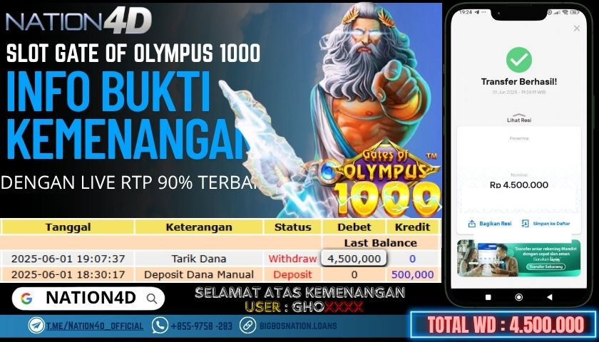 NATION4D -SLOT GATE OF OLYMPUS 1000 RP.4,500,000 LUNAS!!