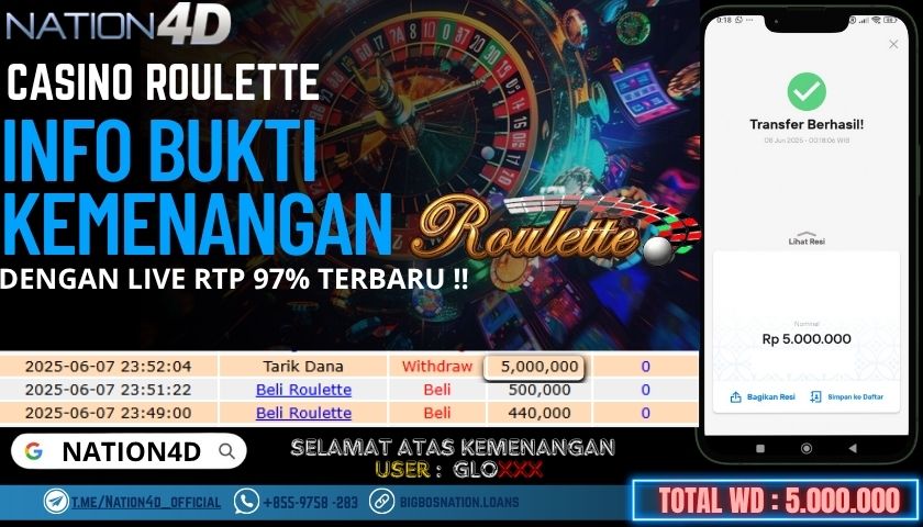 NATION4D -CASINO LIVE ROULETTE RP.5,000,000 LUNAS!!