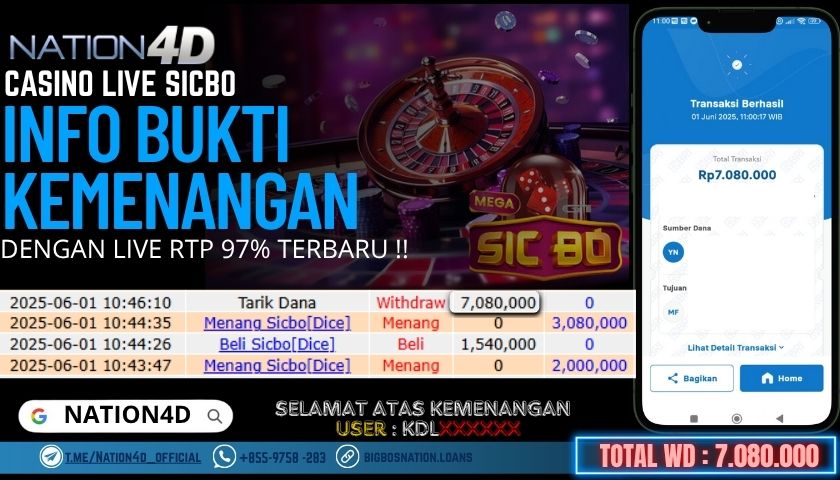 NATION4D -CASINO LIVE SICBO RP.7,080,000 LUNAS!!