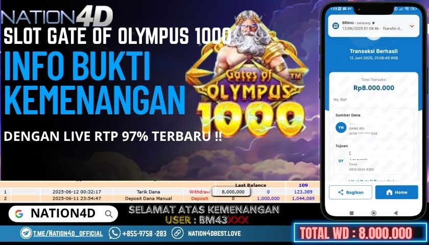 NATION4D -SLOT GATE OF OLYMPUS 1000 RP.8,000,000 LUNAS!!