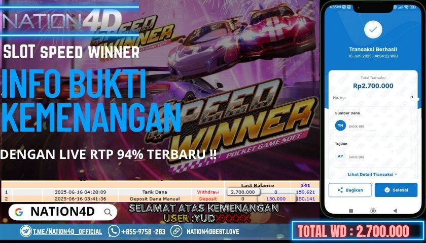 NATION4D -SLOT SPEED WINNER RP.2,700,000 LUNAS!!
