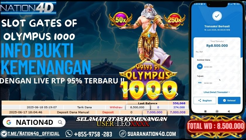 NATION4D -SLOT GATES OF OLYMPUS 1000 RP.8,500,000 LUNAS!!