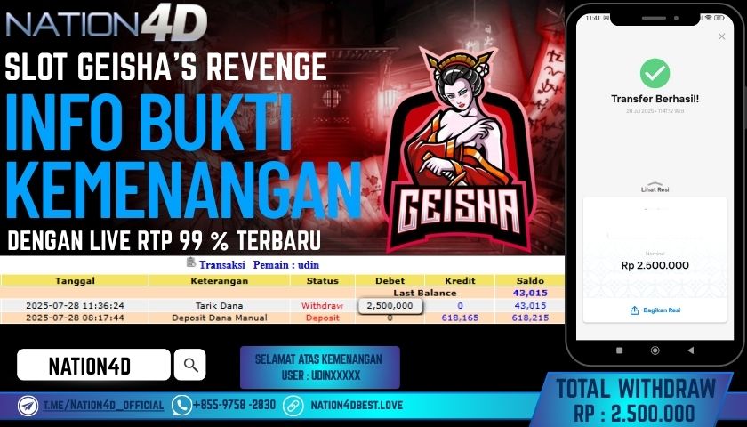 NATION4D – SLOT GEISHA’S REVENGE RP.2,500,000 LUNAS!!