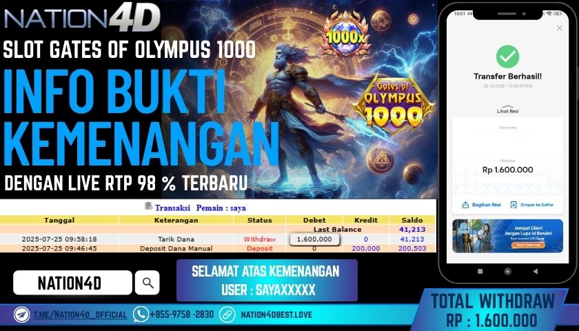 NATION4D – SLOT GATES OF OLYMPUS 1000 RP.1,600,000 LUNAS!!