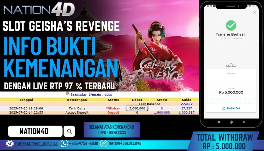 NATION4D – SLOT GEISHA’S REVENGE RP.5,000,000 LUNAS!!