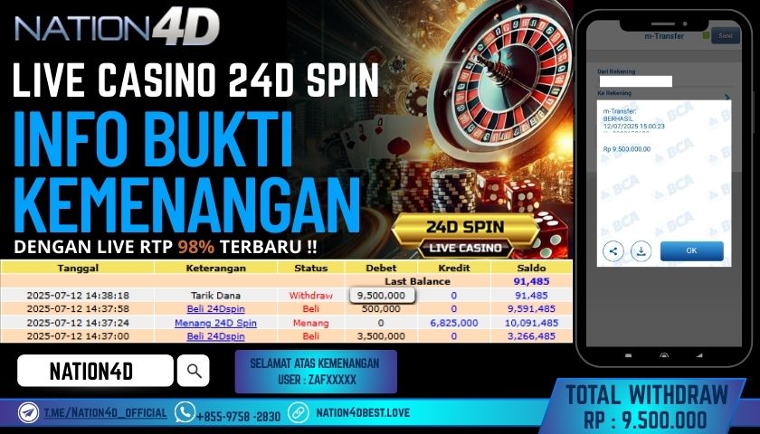 NATION4D – CASINO LIVE 24D SPIN RP.9,500,000 LUNAS!!