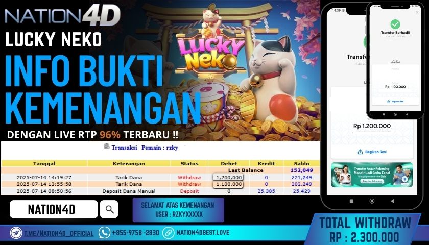 NATION4D – SLOT LUCKY NEKO RP.2,300,000 LUNAS!!