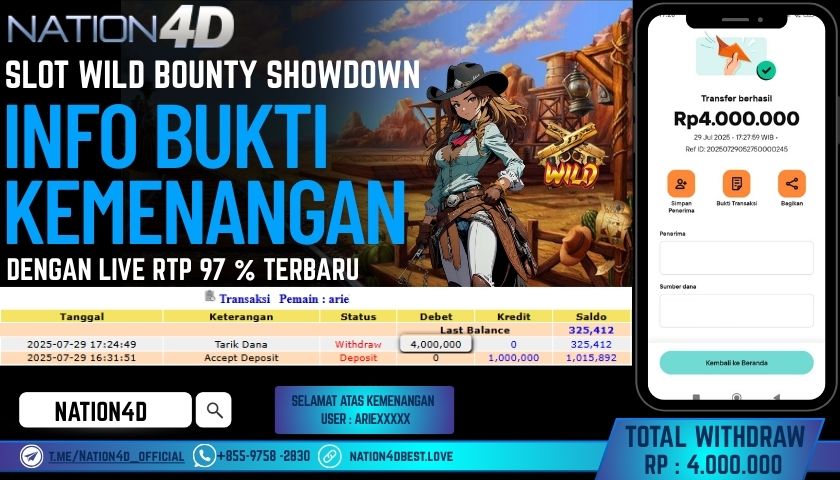 NATION4D – SLOT WILD BOUNTY SHOWDOWN RP.4,000,000 LUNAS!!