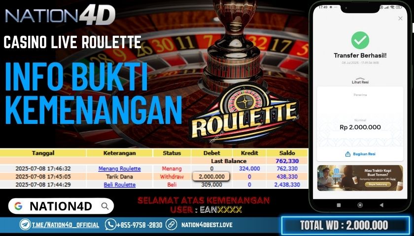 NATION4D -CASINO LIVE ROULATTE RP.2.000.000LUNAS!!