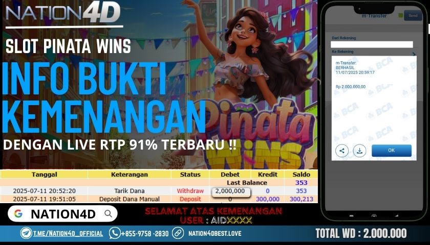NATION4D – SLOT PINATA WINS RP.2,000,000 LUNAS!!