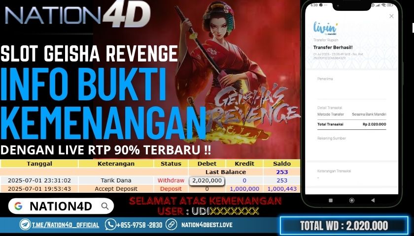 NATION4D -SLOT GEISHA REVENGE RP.2,020,000 LUNAS!!