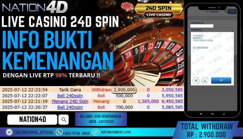 NATION4D – LIVE CASINO 24D SPIN RP.2,900,000 LUNAS!!