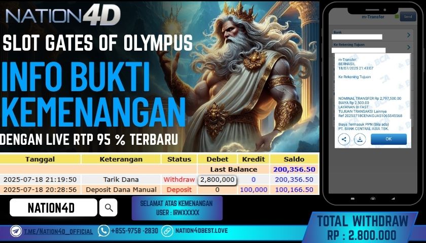 NATION4D – SLOT GATES OF OLYMPUS RP.2,800,000 LUNAS!!