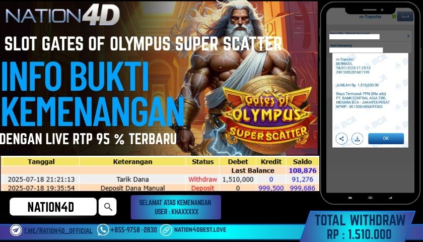 NATION4D – SLOT GATES OF OLYMPUS SUPER SACATTER RP.1,510,000 LUNAS!!
