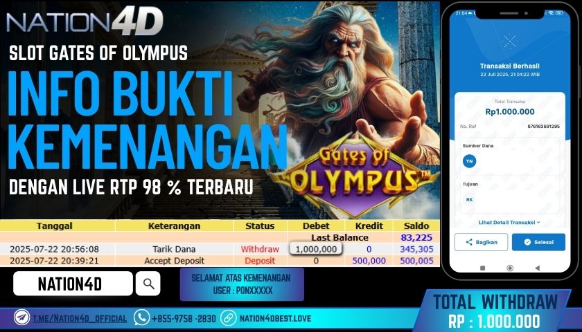 NATION4D – SLOT GATES OF OLYMPUS RP.1,000,000 LUNAS!!