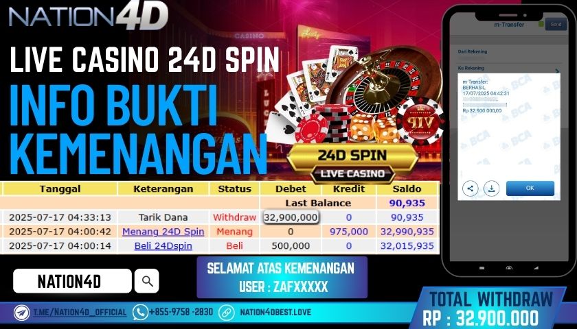 NATION4D – LIVE CASINO 24D SPIN RP.32,900,000 LUNAS!!