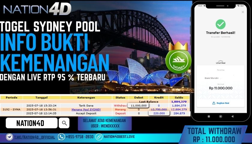NATION4D – TOGEL SDYNEY POOL RP.11,000,000 LUNAS!!