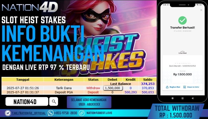 NATION4D – SLOT HEIST STAKES RP.1,500,000 LUNAS!!
