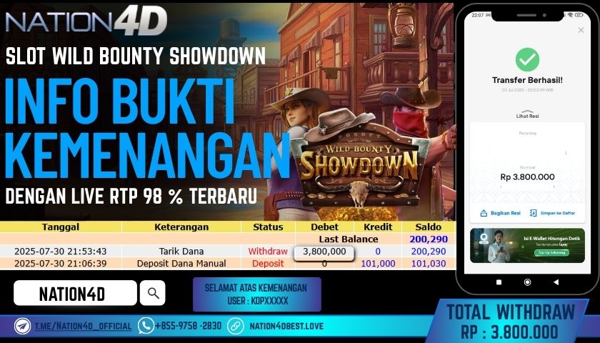 NATION4D – SLOT WILD BOUNTY SHOWDOWN RP.3,800,000 LUNAS!!