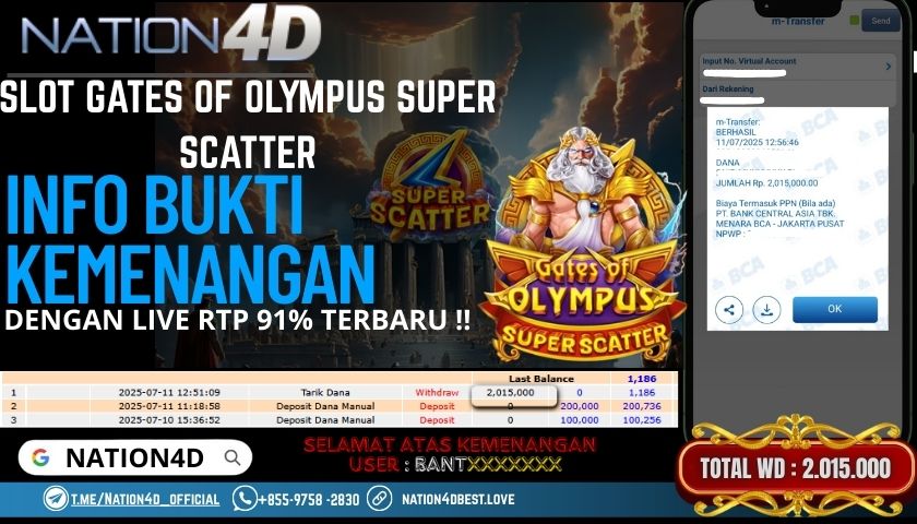 NATION4D – SLOT OLYMPUS SUPER SCATTER RP.2,015,000 LUNAS!!