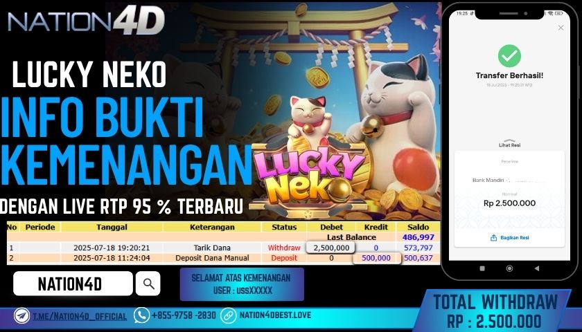 NATION4D – SLOT LUCKY NEKO RP.2,500,000 LUNAS!!