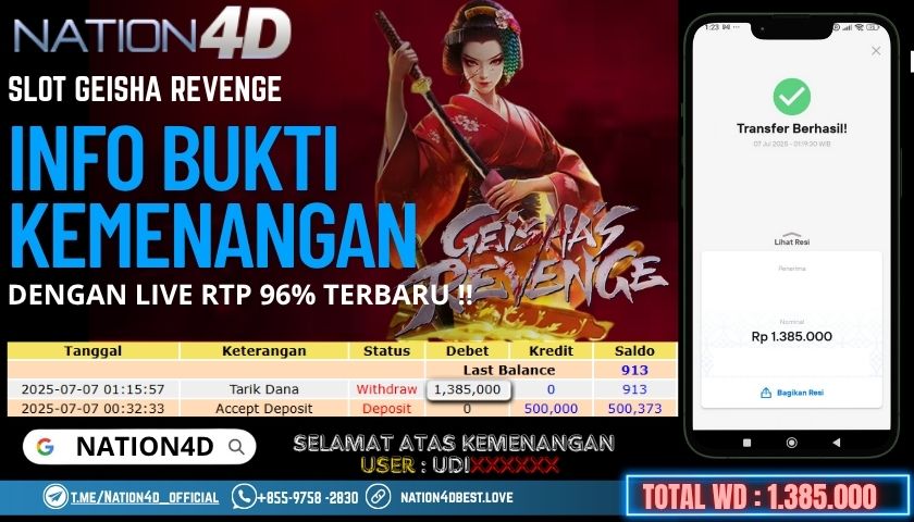 NATION4D -SLOT GEISHA REVENGE RP.1,385,000 LUNAS!!