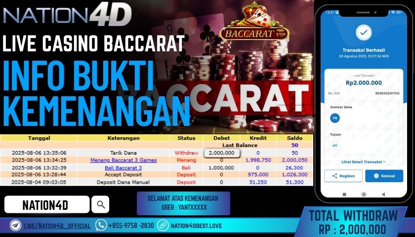 NATION4D – LIVE CASINO BACCARAT RP.2,000,000 LUNAS!!