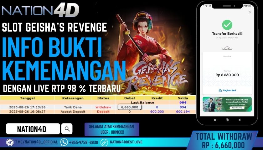 NATION4D -SLOT GEISHA’S REVENGE RP.6,660,000 LUNAS!!