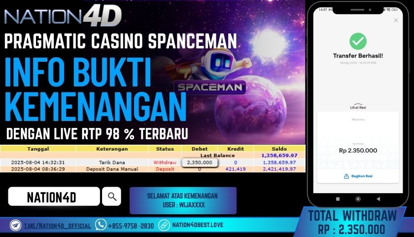 NATION4D – PRAGMATIC CASINO SPACEMAN RP.2,350,000 LUNAS!!
