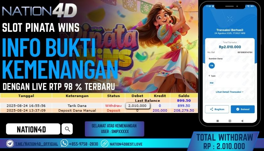 NATION4D -SLOT PINATA WINS RP.2,010,000 LUNAS!!